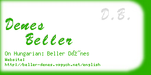 denes beller business card